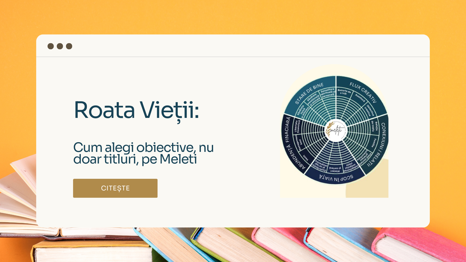 Roata Vieții: Cum alegi obiective, nu doar titluri, pe Meleti